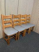 Switch Solid oak chair with grey faux leather padded seat (Set of 4)  44239 2 image