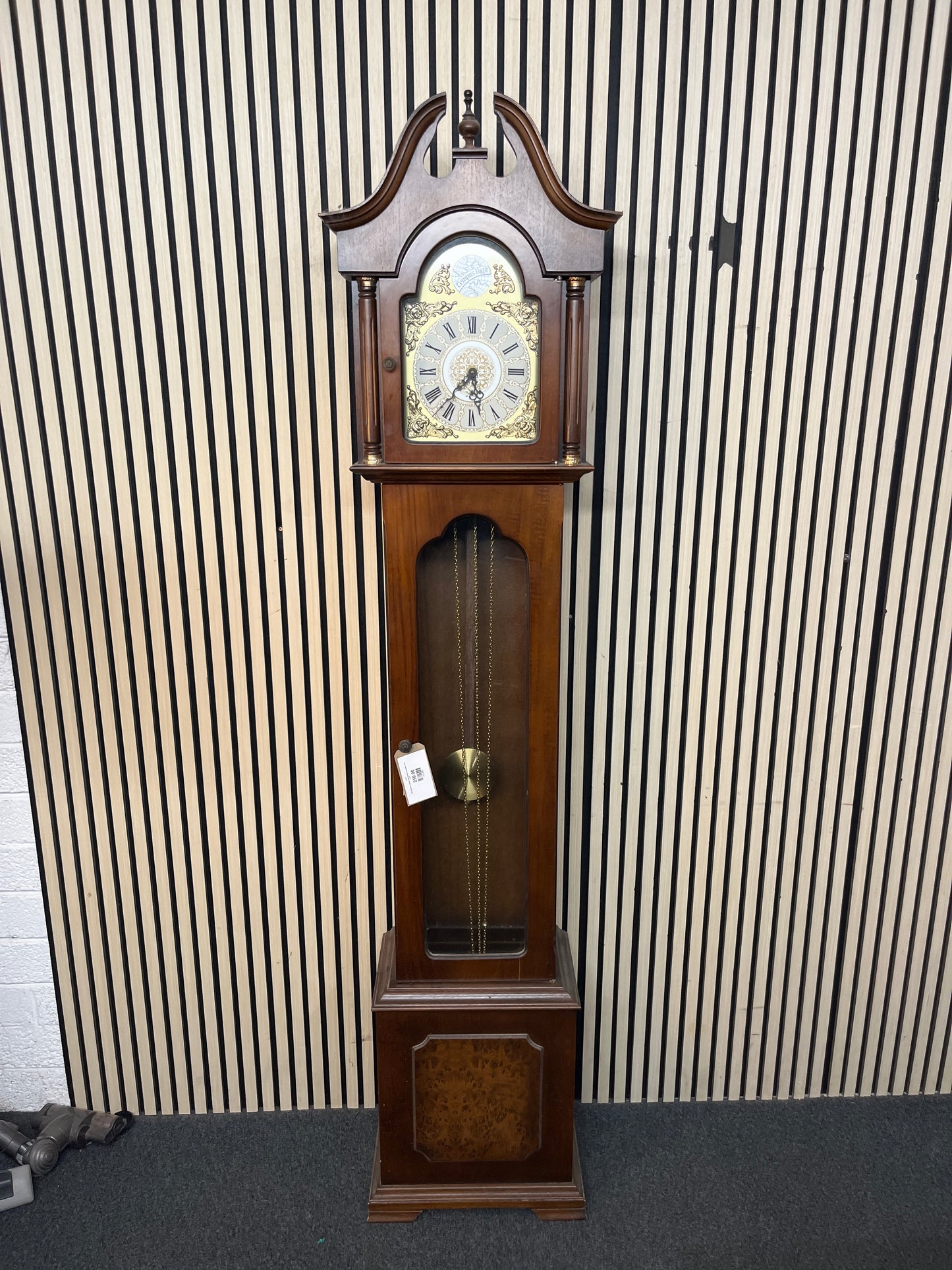 Tall mahogany framed reproduction grandfather clock 43515