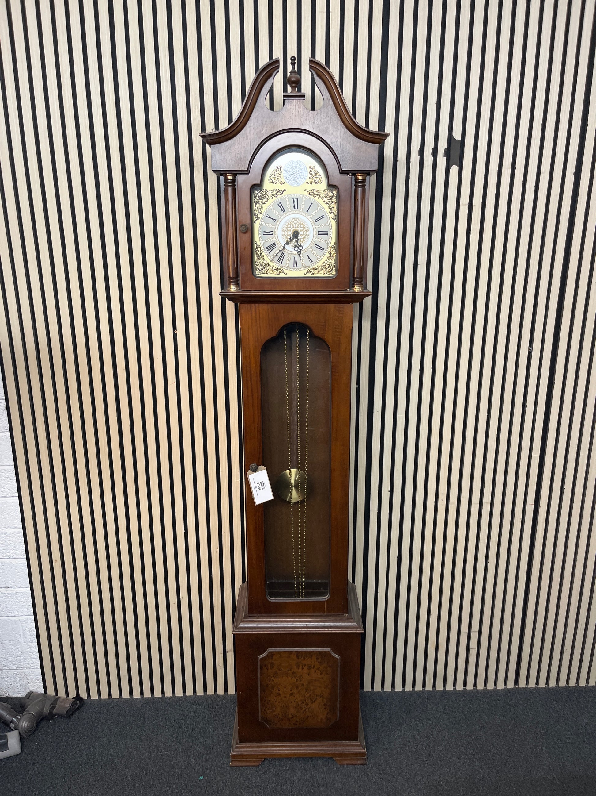 Tall mahogany framed reproduction grandfather clock 43515