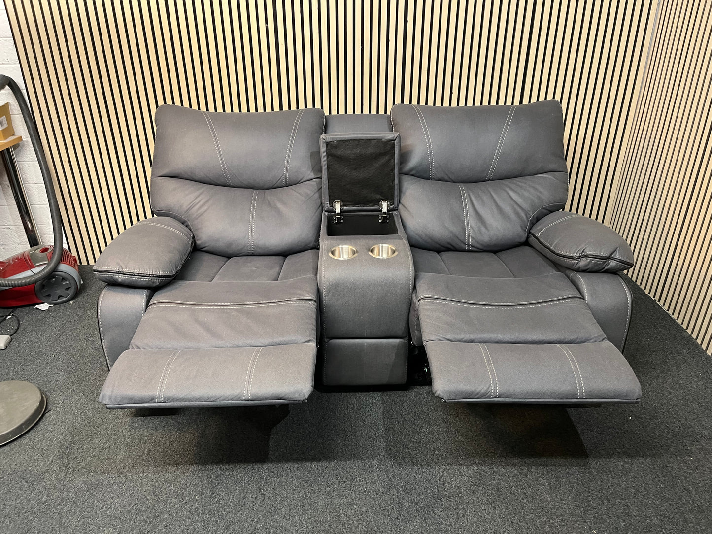 2+1 light grey recliner sofa suite 43766