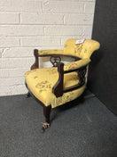 Switch Mahogany framed low button back bedroom chair with cream mix fabric 3225 2 image