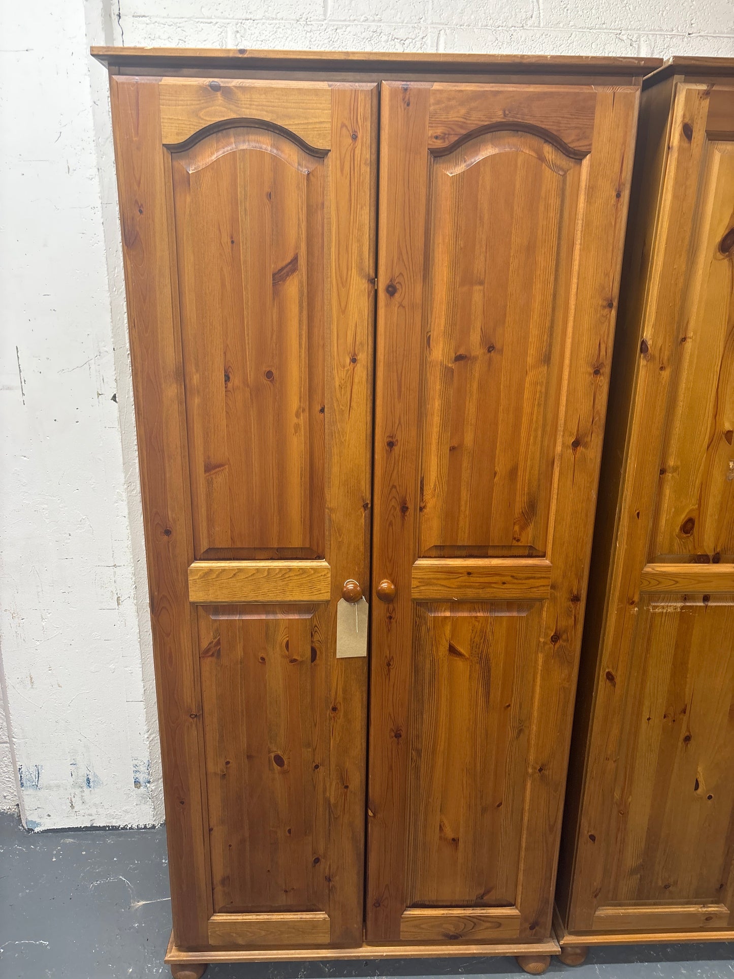 Tall solid pine 2 door duval pine wardrobe(H189 x W 90 x D 59 cm) 2225