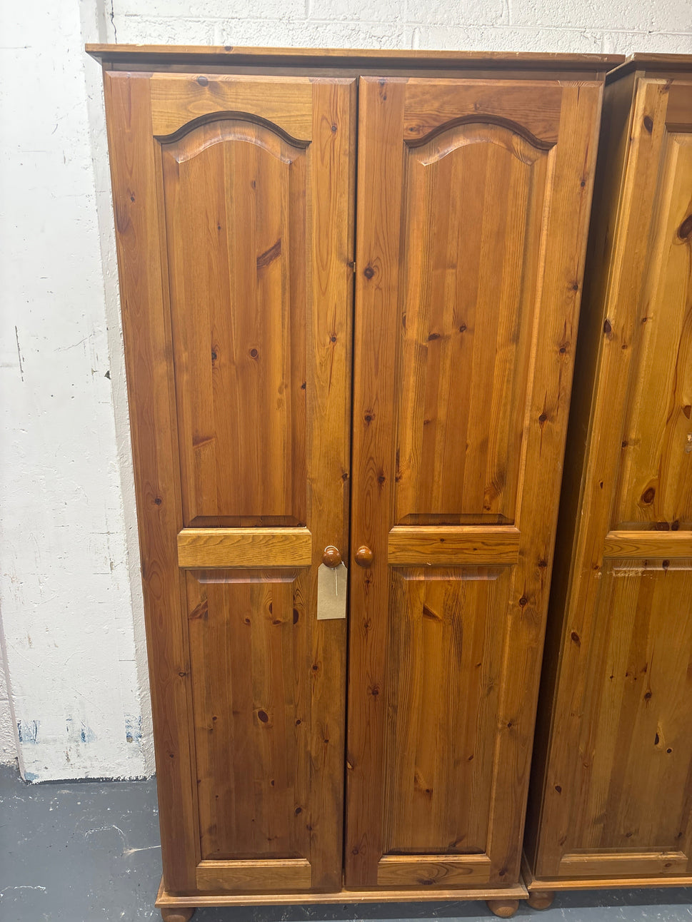 Tall solid pine 2 door duval pine wardrobe(H189 x W 90 x D 59 cm) 2225