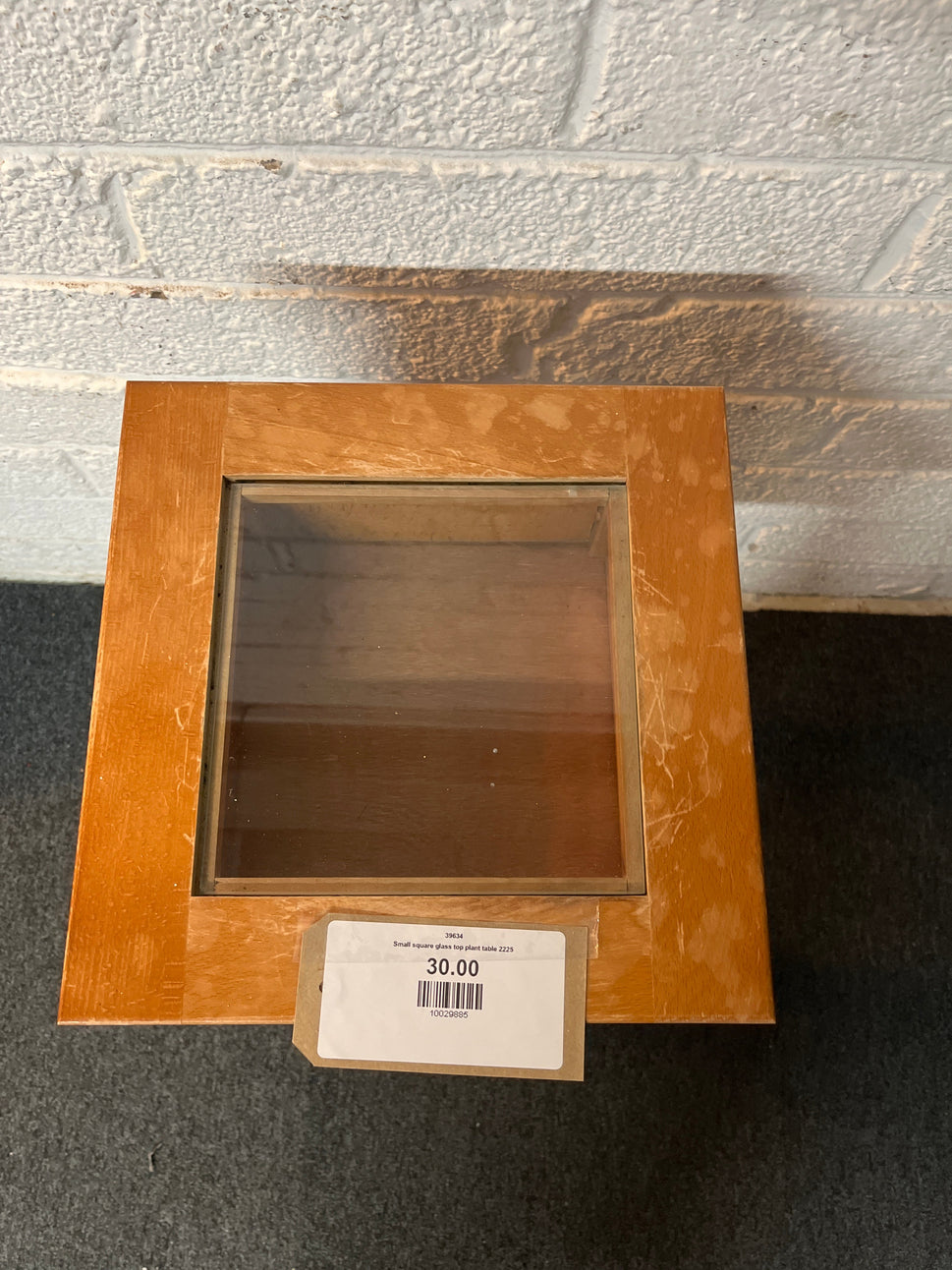 Small square glass top plant table 2225