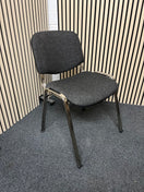 Switch Chrome framed, charcoal fabric seat and back, stacking chair 2 image