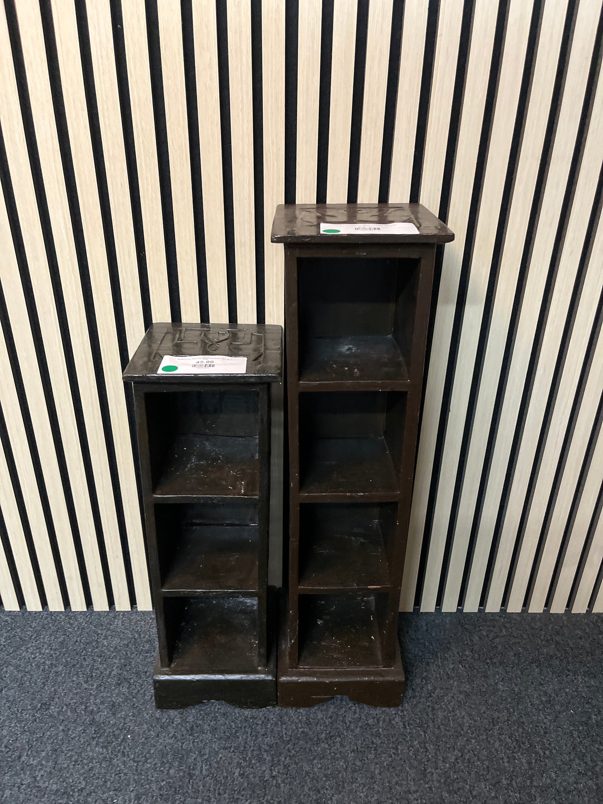 Small ornate shelf unit with carved details (SET OF 2)  1325