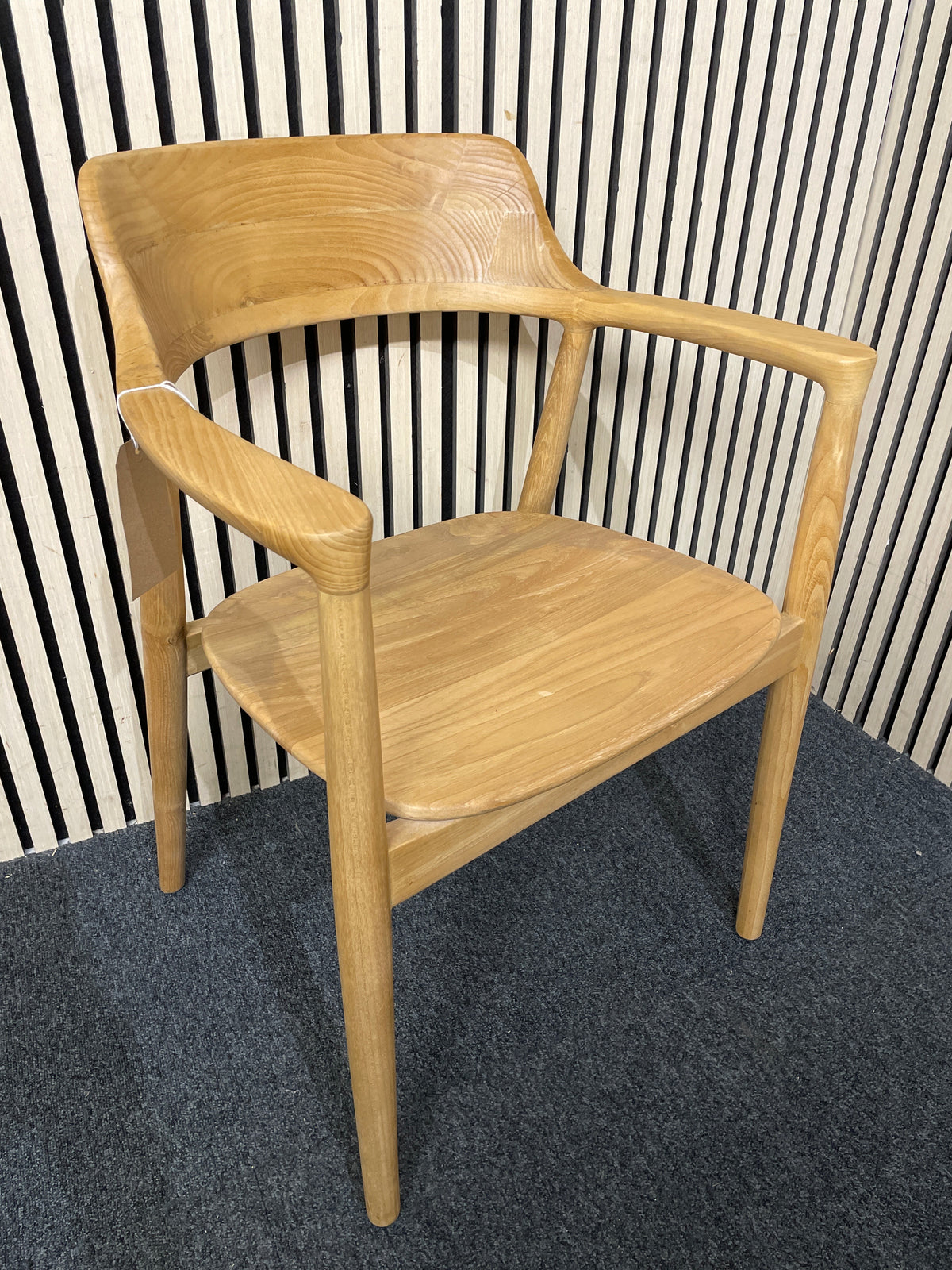 Solid oak framed dining chair, curved back   44435