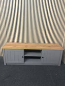 Switch Oak and grey laminate Long 2 door tv unit  3325 2 image