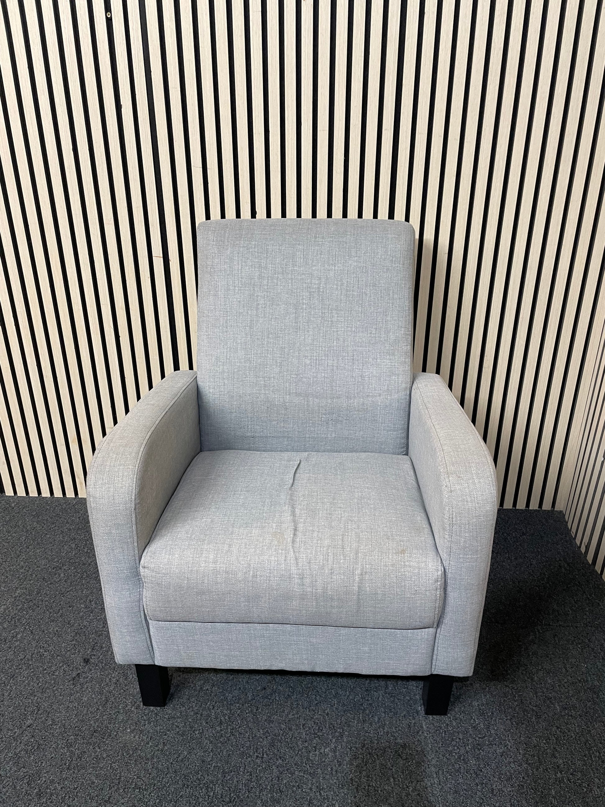 Light grey upholstered armchair 3126