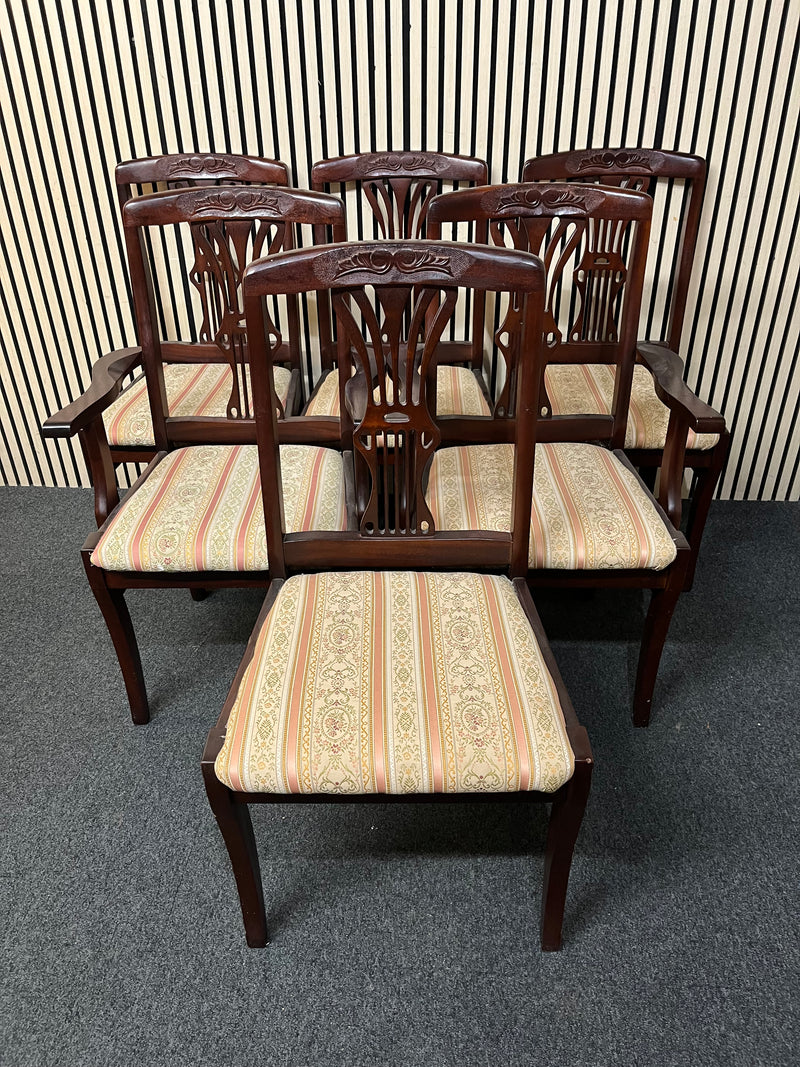 Mahogany framed shield-back upholstered dining chair (SET OF 6)  44563