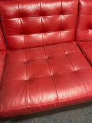 Switch Large Wine and dark brown REAL leather corner sofa suite (W 3100 x D 950 x Seat height 450 mm) 1225 3 image