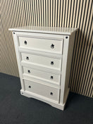 Switch Corona white painted pine 4 drawer chest (H 131 x W 92 x D 49 cm) 2325 3 image