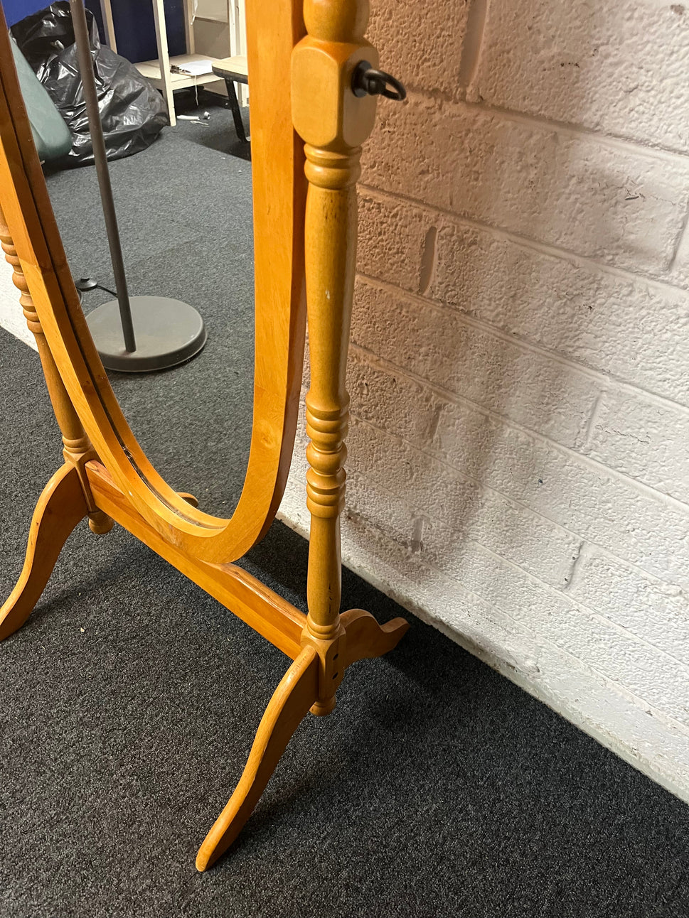 Pine framed oval cheval mirror 2225