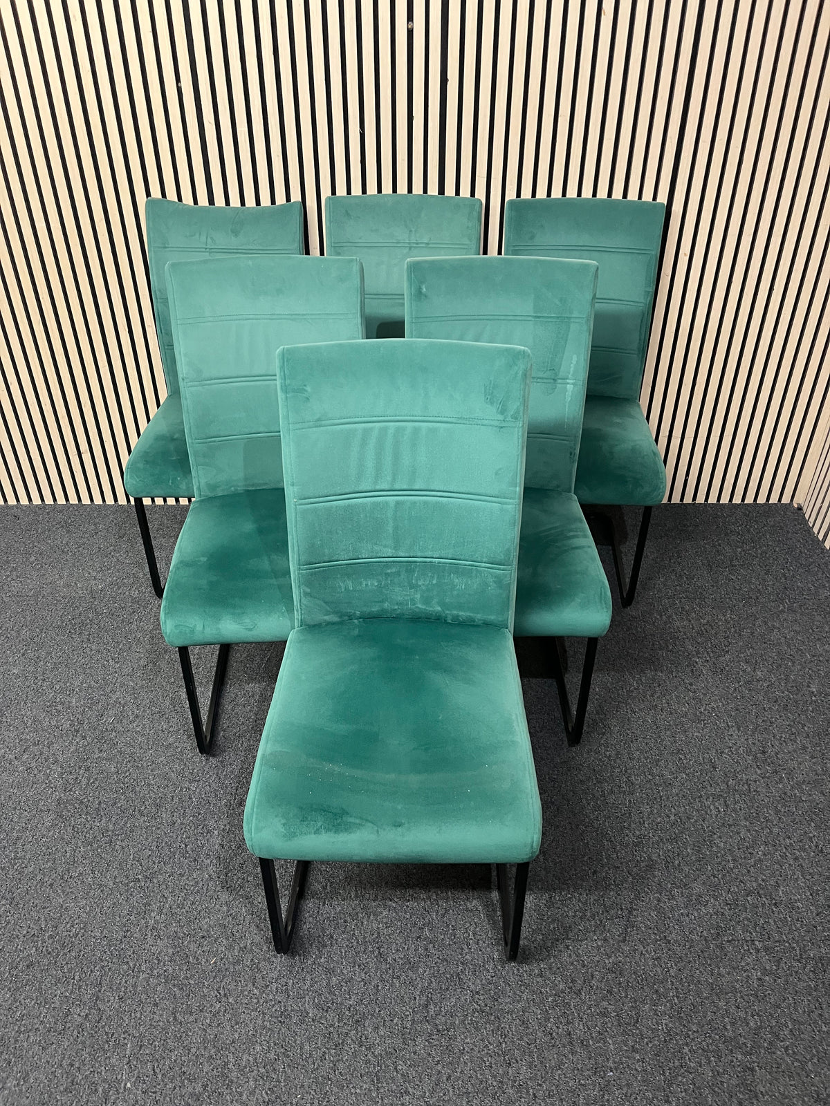 Green velour fabric high back dining chair (SET OF 6)  44382