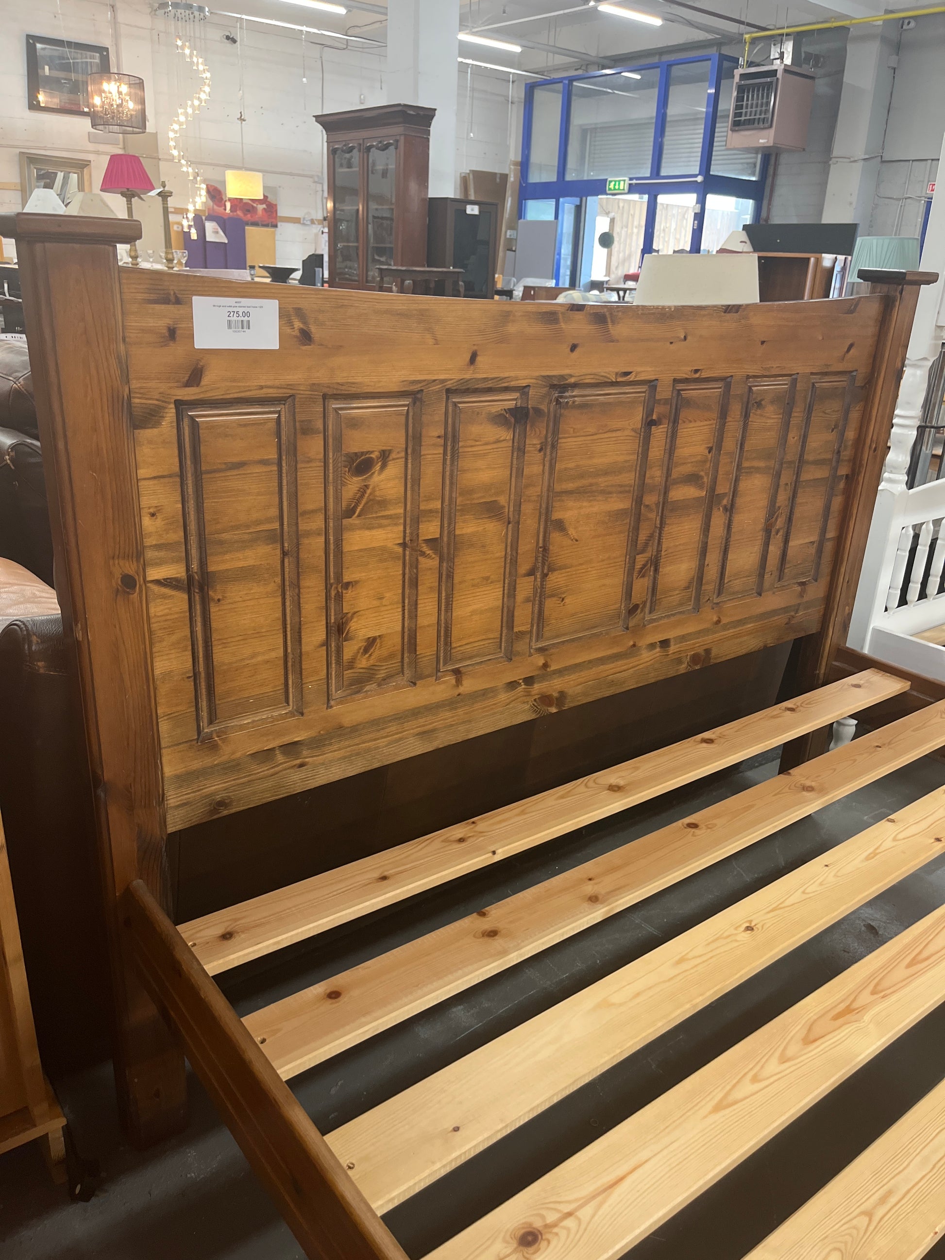 5ft high end solid pine stained bed frame 1325