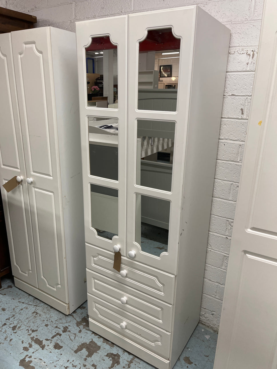 Tall 2 door mirrored 3 drawer wardrobe combo chest  2125