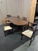 Switch Mahogany dining set including oval pedestal table and six chairs.  44369 2 image