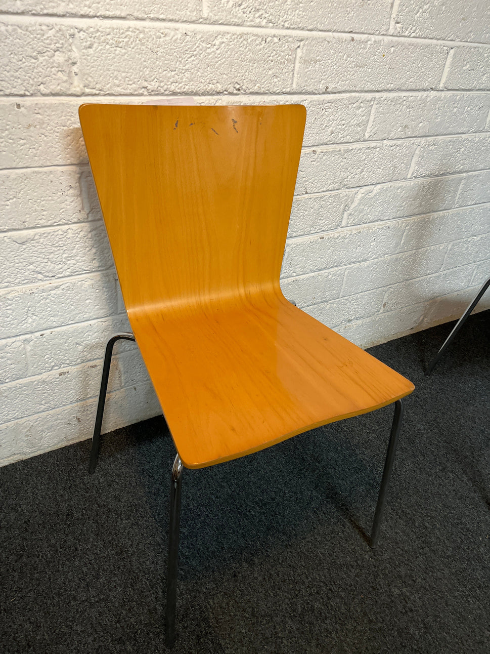 Beech dining chair with chrome frame 3225