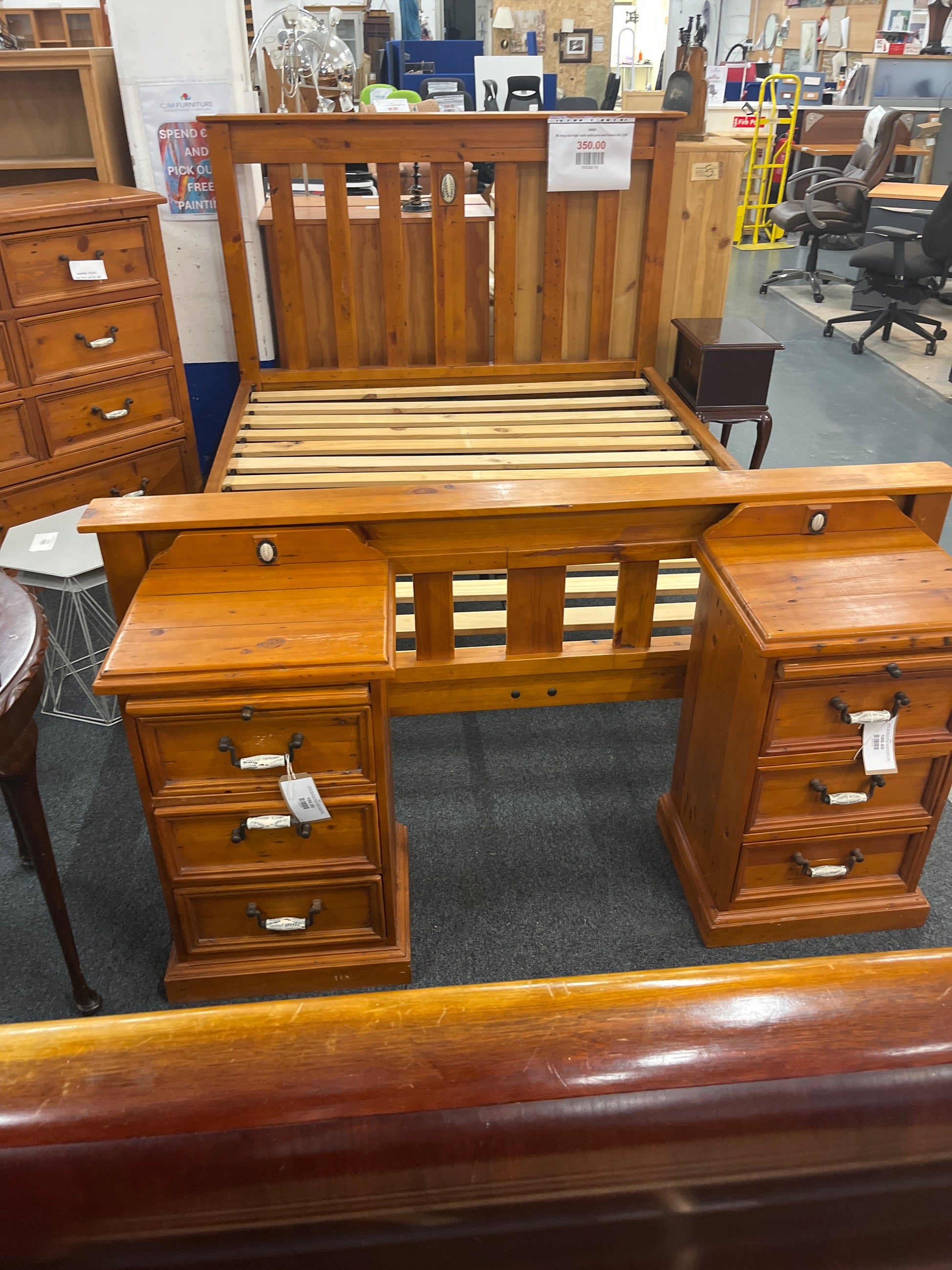 5ft king size high back solid pine bed frame%A0 1225