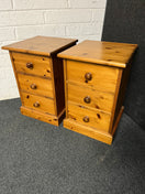 Switch Solid pitch pine 3 drawer bedside locker  400Wx620Hx430D 1225 3 image