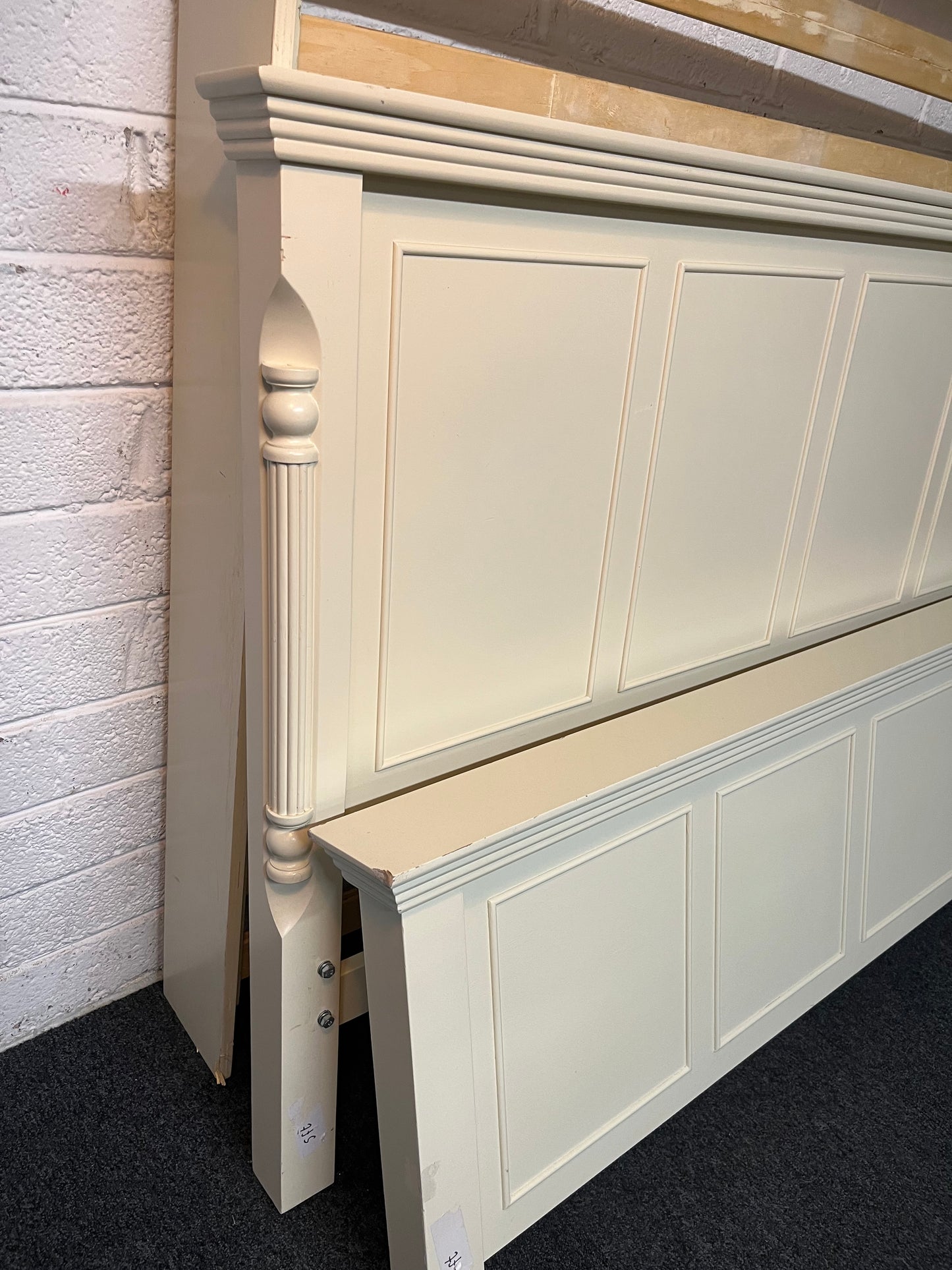 5ft High end white painted framed bed 2225