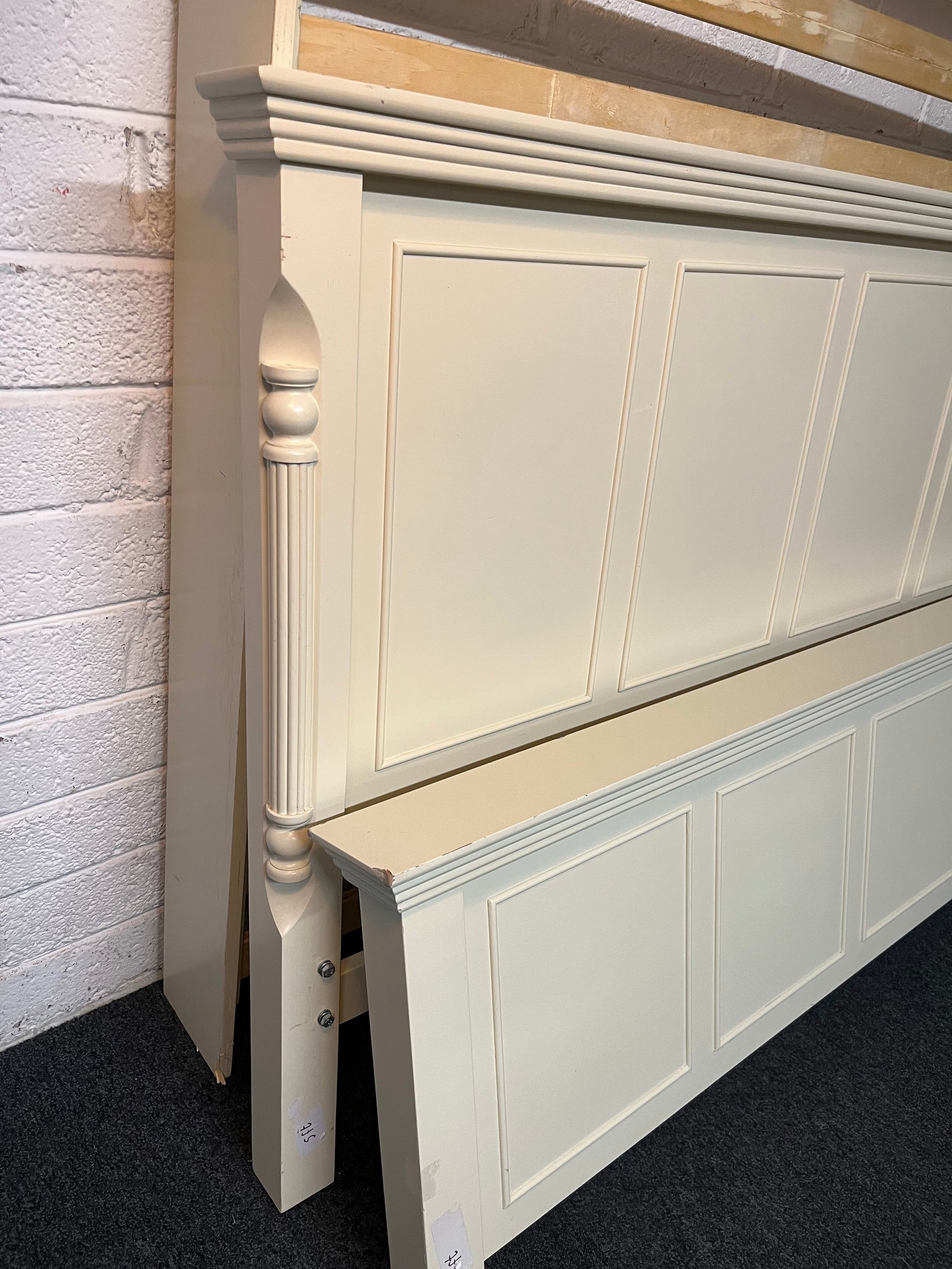 5ft High end white painted framed bed 2225