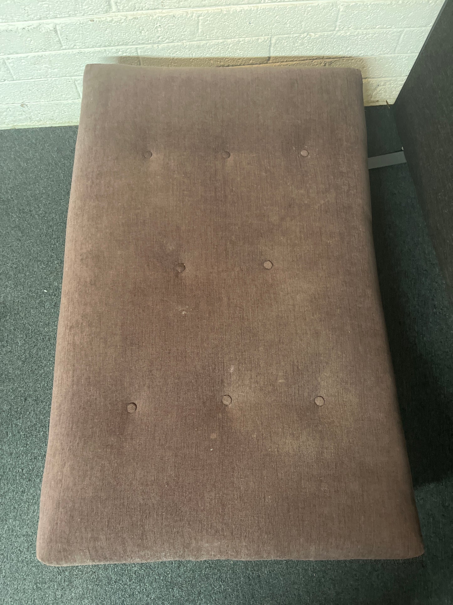 Large Purple Fabric Poof With Buttons 3225