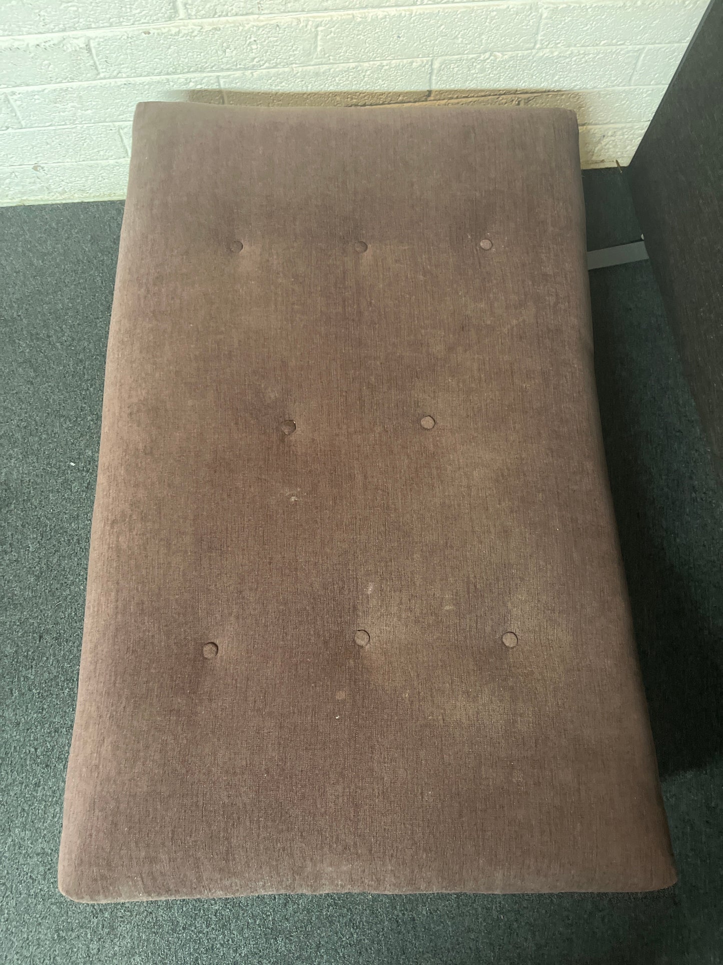 Large Purple Fabric Poof With Buttons 3225