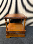 Switch Ornate mahogany square tiered lamp table on wheels (H 57 x W 50 x D 50 cm) 3126 2 image