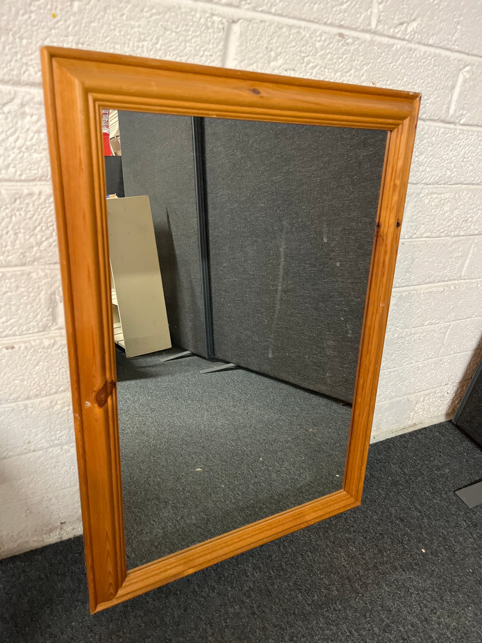 Solid pine framed square wall mirror 62.5x88H cm 2225