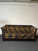 Switch Ornate mahogany framed beige 2 seater sofa navy and brown floral fabric design  1325 2 image