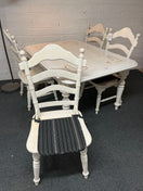 Switch White painted and tiled rectangular kitchen table with 4 no. white painted kitchen chairs 3225 2 image