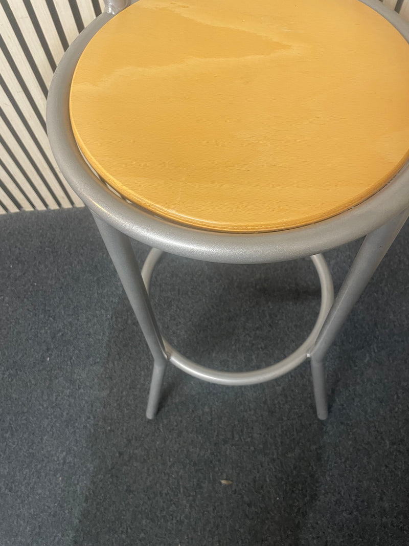 Metal framed breakfast bar stool with a beech seat  44690