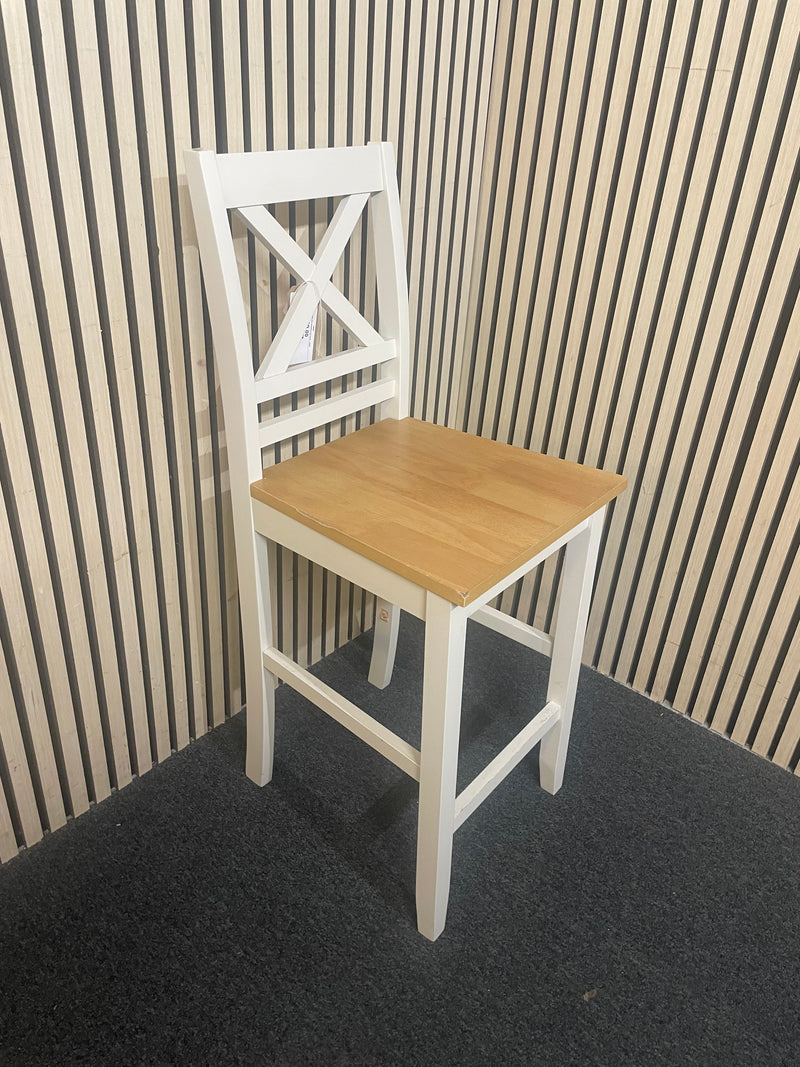 White and pine breakfast bar stool   44689