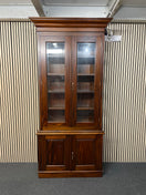 Switch Solid modern mahogany 2 glass door 2 base door display unit with internal shelves (H 230 x W 130 x D 46 cm) 4225 2 image
