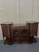 Switch Ornate 2 glass door dark mahogany stained bow fronted sideboard (H 100 x W 155 x D 50 cm) 3325 2 image