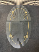 Switch Gold effect metal framed low oval glass coffee table 2425 2 image