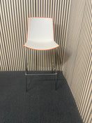 white and orange polypropelene breakfast bar stool  44691