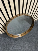 Pair of metal bronze effect circular wall mirrors, 1 large and one small  44447