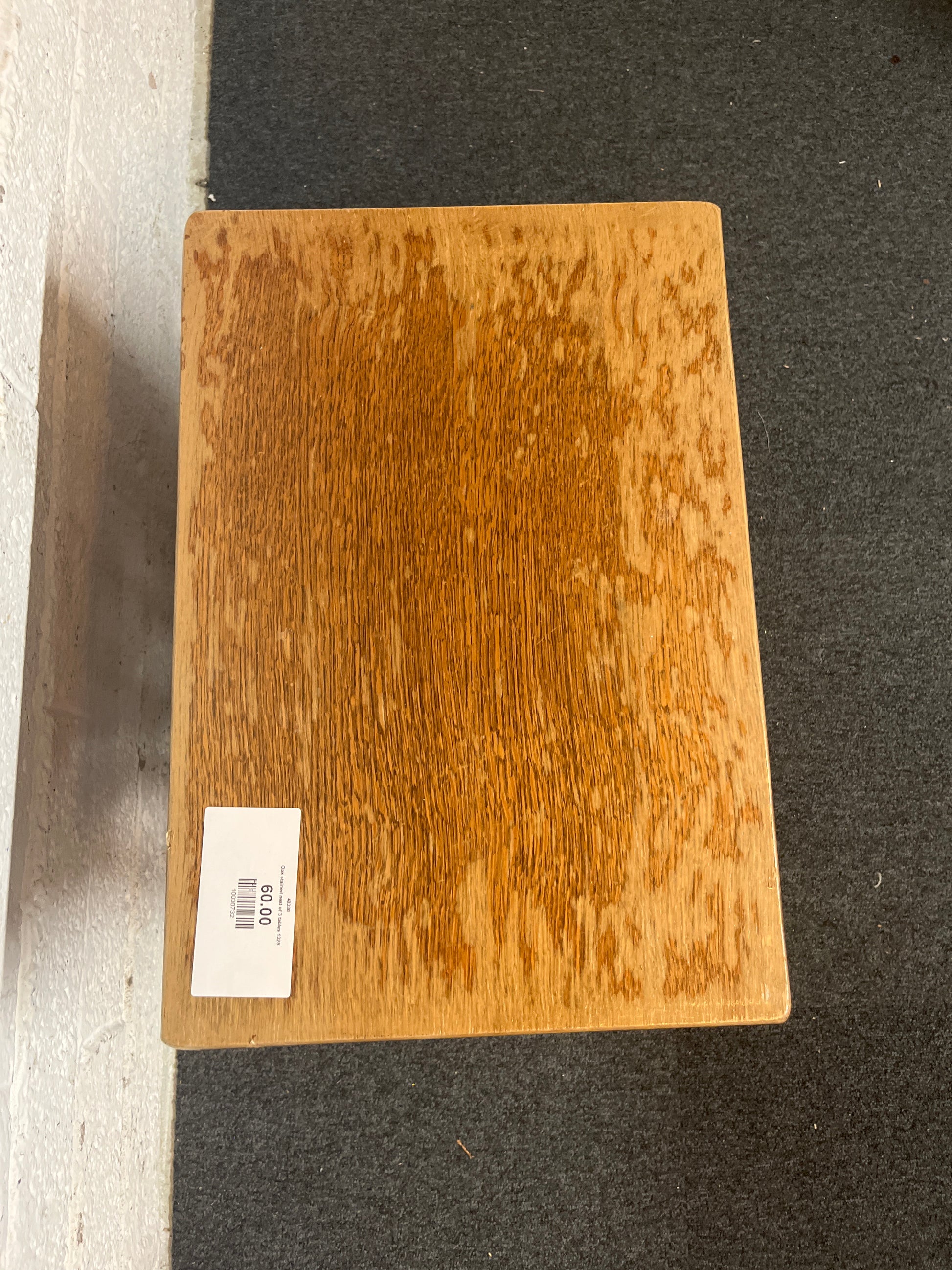 Oak stained nest of 3 tables 1325