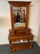 Switch Solid stained pine  mirrored hall stand with 3 drawers ( H 194 x W 100 x D 43 cm) 1325 2 image