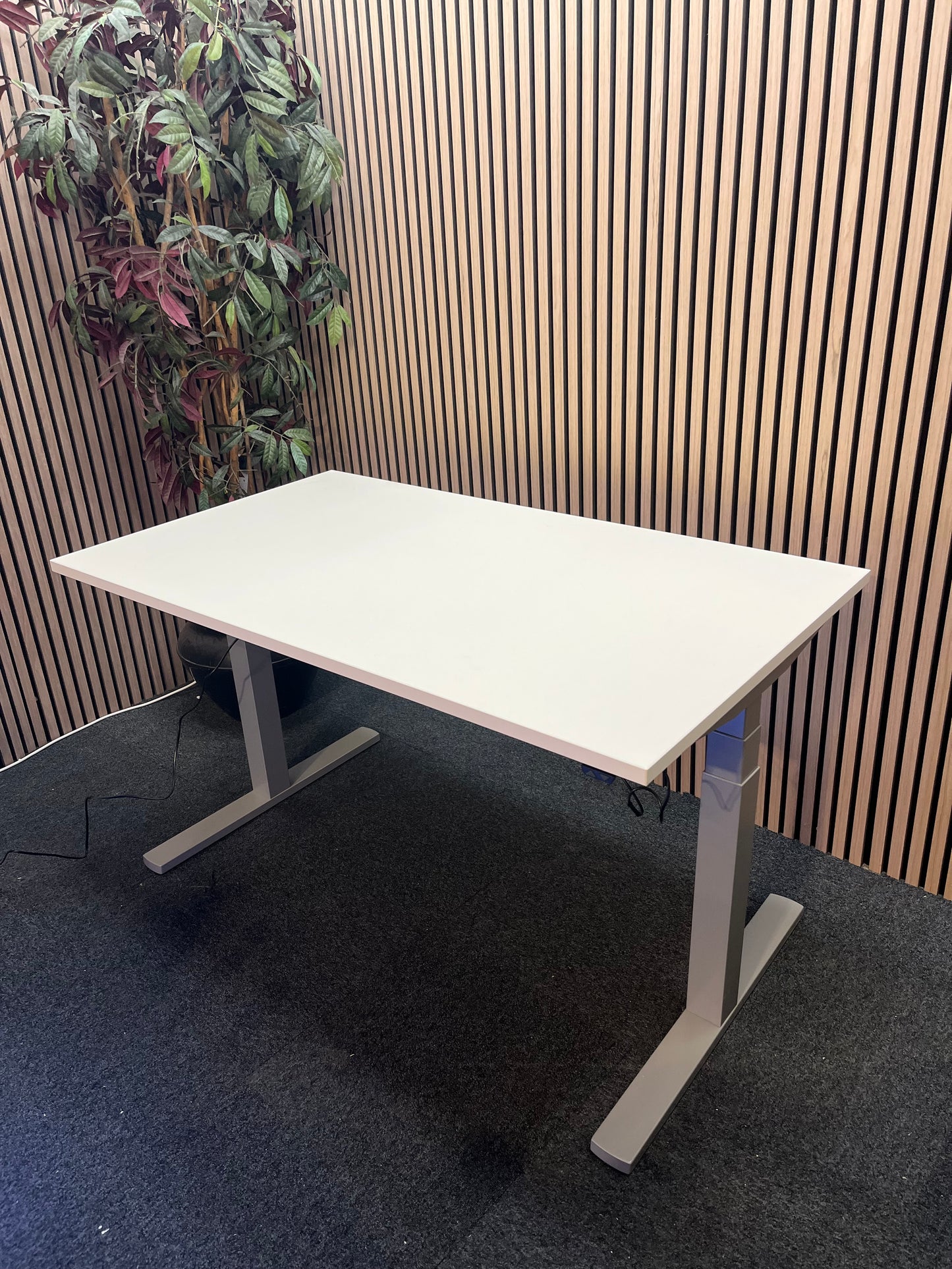 NEW Elevate twin motor height adjustable desk frame in silver with chosen desk tops from 1400-1600L in a choice of colours. Price plus VAT
