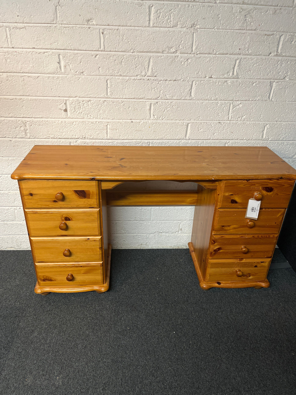 Solid Pine 8 drawer dressing table (H 80 x W 140 x D 42 cm) 2225