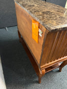 Switch Solid mahogany stained large 2 drawer chest with green granite top and base shelf (H 88 x W 103 x D 51 cm) 2225 3 image