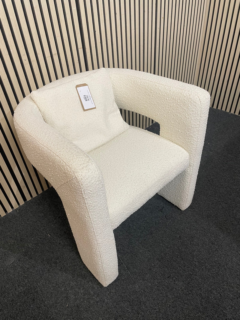 cream fabric curved back occasional armchair with cushion  44601
