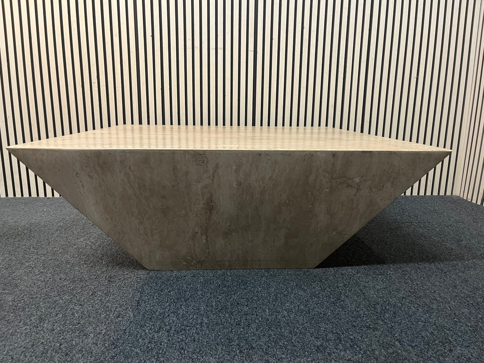 Cream polished concrete large ornate coffee table 43431