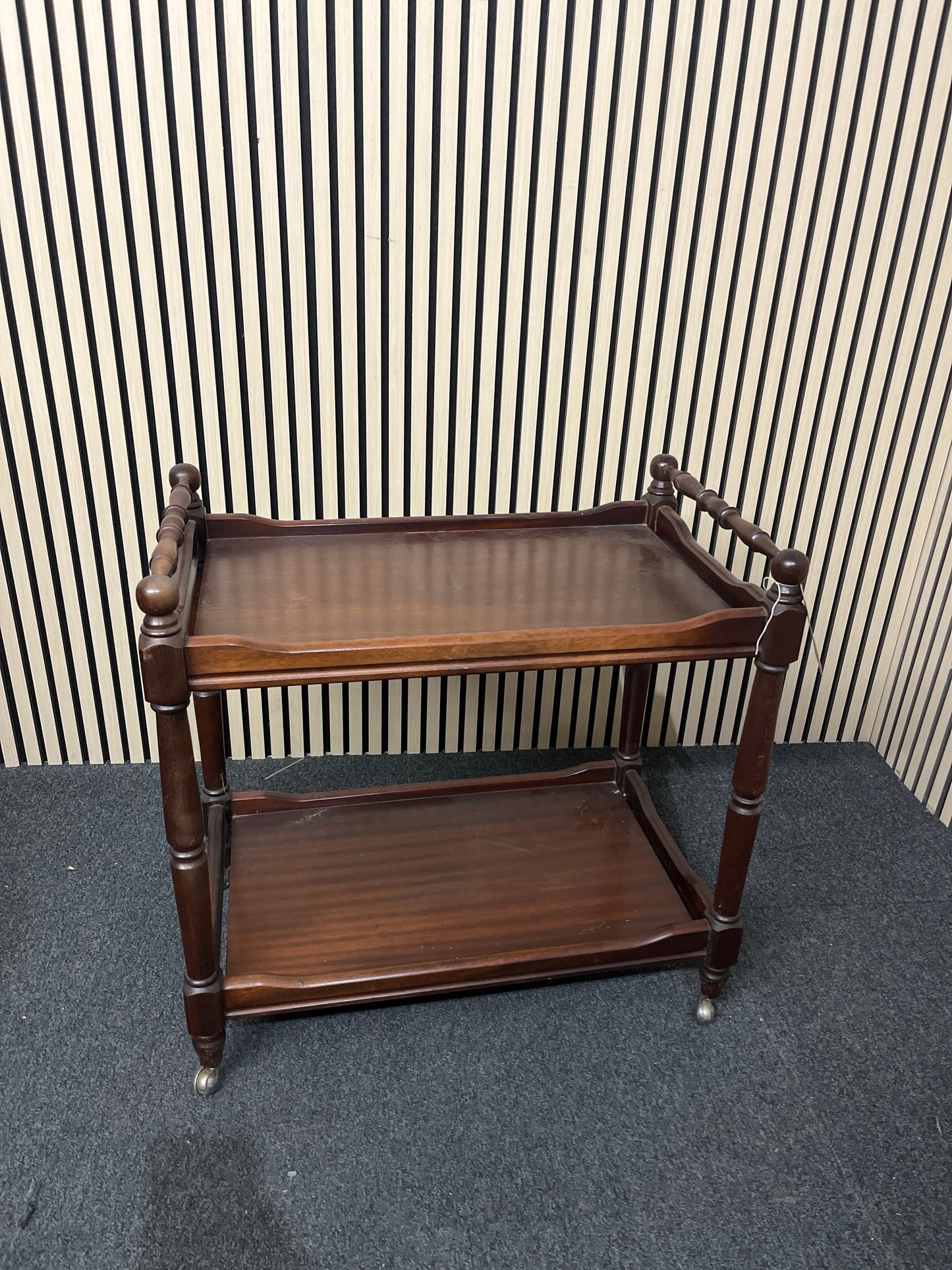 Mahogany stained dumb waiter on castors 3325