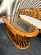 Switch Indonesian solid teak conservatory set 2+2+1+coffee table with white fabric cushions  1126 3 image