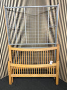 Beech and metal 4ft bedframe   44585