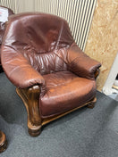 Switch 3+1+1  solid oak frame real dark brown leather sofa suite (3 seater width 3 meters) 4225 3 image